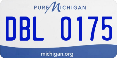 MI license plate DBL0175