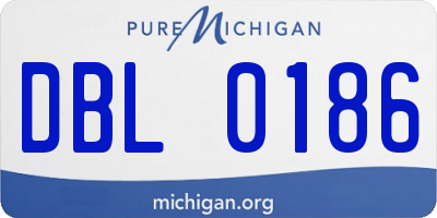 MI license plate DBL0186