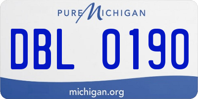 MI license plate DBL0190
