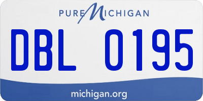 MI license plate DBL0195