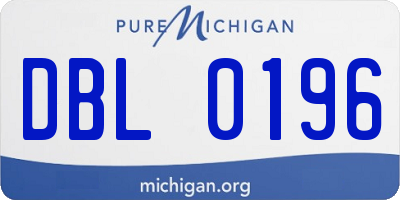 MI license plate DBL0196