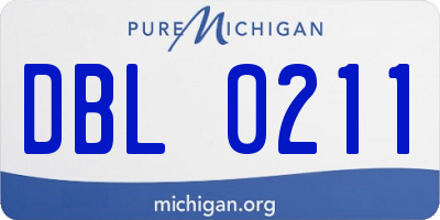 MI license plate DBL0211