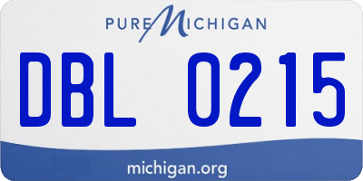 MI license plate DBL0215