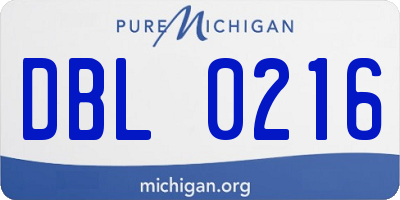 MI license plate DBL0216