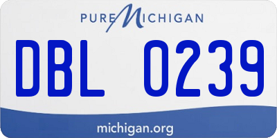 MI license plate DBL0239