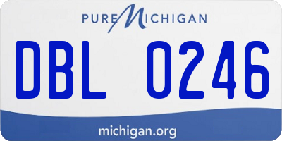 MI license plate DBL0246