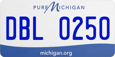 MI license plate DBL0250