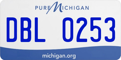 MI license plate DBL0253