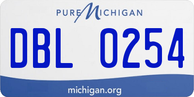 MI license plate DBL0254
