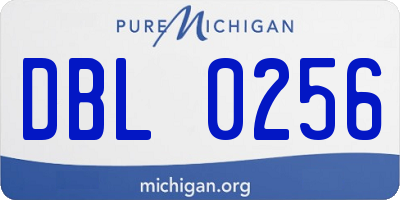 MI license plate DBL0256