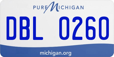 MI license plate DBL0260