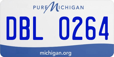 MI license plate DBL0264