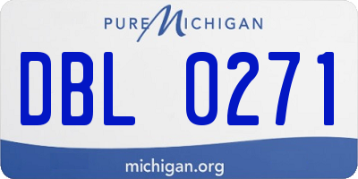 MI license plate DBL0271