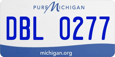 MI license plate DBL0277