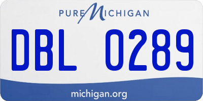 MI license plate DBL0289