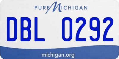 MI license plate DBL0292