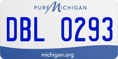 MI license plate DBL0293
