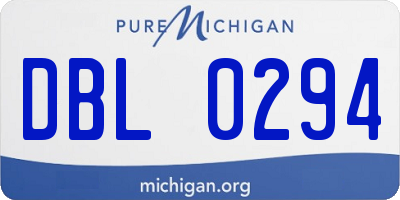 MI license plate DBL0294