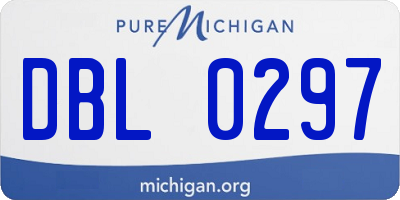 MI license plate DBL0297