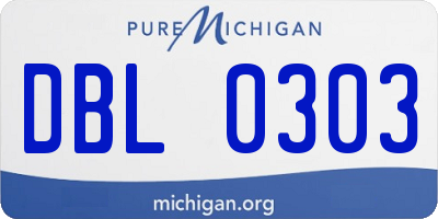 MI license plate DBL0303
