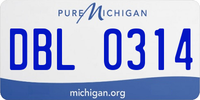 MI license plate DBL0314