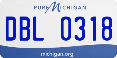 MI license plate DBL0318