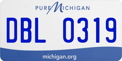 MI license plate DBL0319
