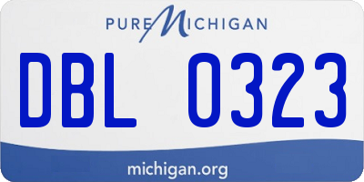 MI license plate DBL0323