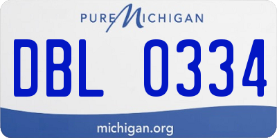 MI license plate DBL0334
