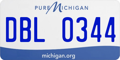 MI license plate DBL0344