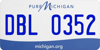 MI license plate DBL0352