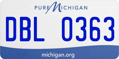 MI license plate DBL0363