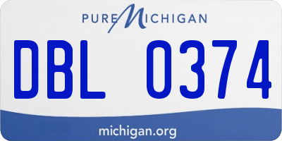 MI license plate DBL0374