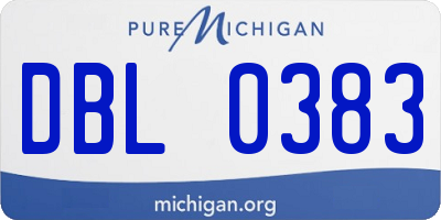 MI license plate DBL0383