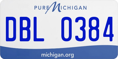 MI license plate DBL0384