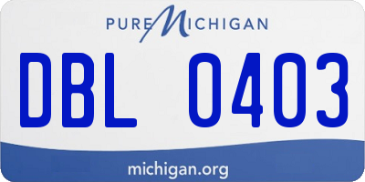 MI license plate DBL0403