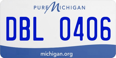 MI license plate DBL0406