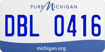 MI license plate DBL0416