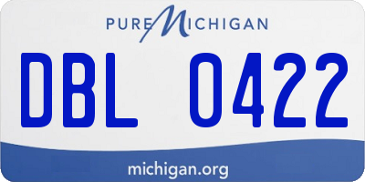 MI license plate DBL0422