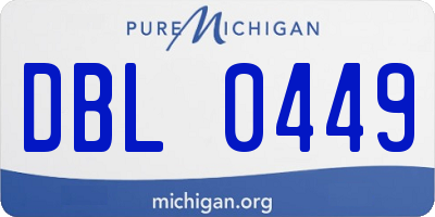 MI license plate DBL0449