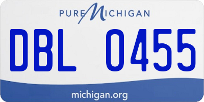 MI license plate DBL0455