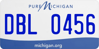 MI license plate DBL0456