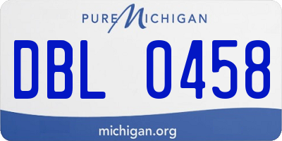 MI license plate DBL0458