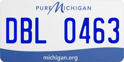 MI license plate DBL0463