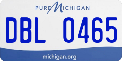 MI license plate DBL0465