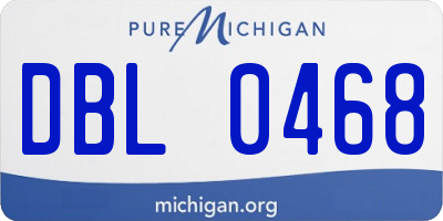 MI license plate DBL0468