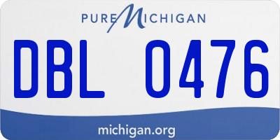 MI license plate DBL0476