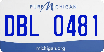 MI license plate DBL0481