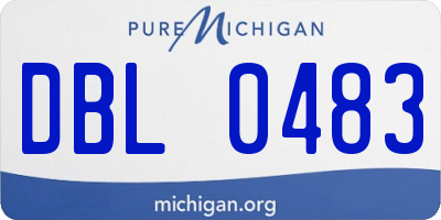 MI license plate DBL0483