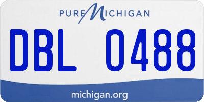 MI license plate DBL0488